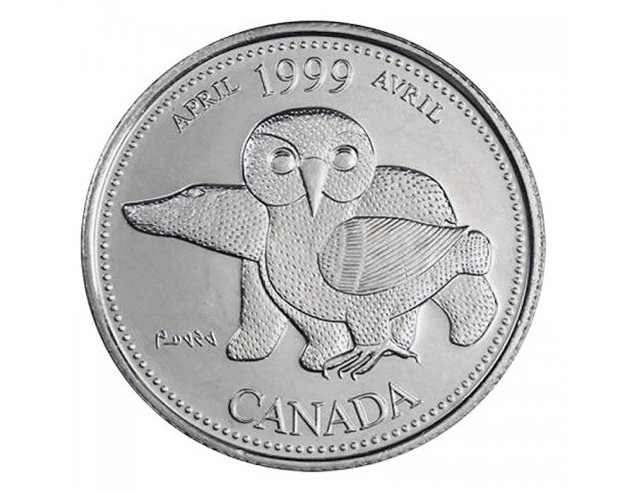 1999 Canadian 25 Cent April Our Northern Heritage Millennium Quarter BU