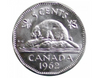 1962 Canadian 5-Cent Beaver Nickel Coin BU