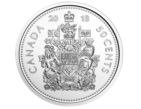 2018 Canadian 50-Cent Coat of Arms Half Dollar Coin BU