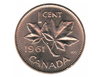 1961 Canadian 1-Cent Maple Leaf Twig Penny  BU