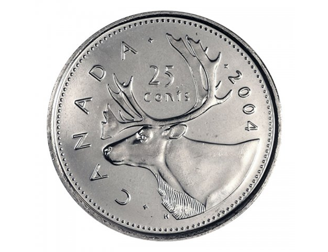 2004-P Canadian 25-Cent Caribou Quarter BU