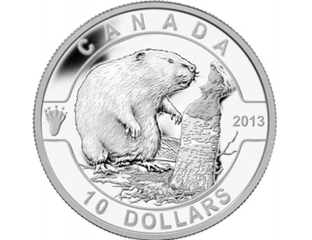 2013 Canadian $10 O Canada Series: The Beaver - 1/2 oz Fine Silver Coin