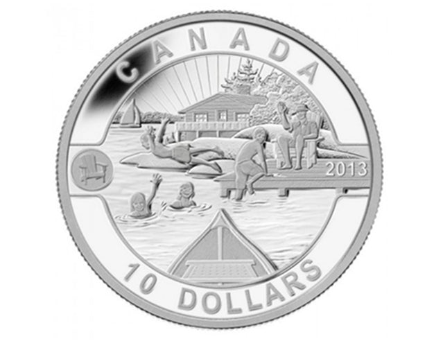 Série O Canada de 10 $ canadiens 2013 : Plaisirs d'été canadiens - Pièce de 1/2 once en argent fin