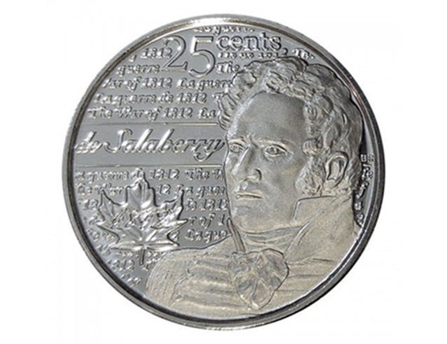 2013 Héros canadiens de 25 cents de 1812 : Pièce de quart non colorée Charles-Michel de Salaberry BU