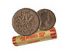 1955 Canadian 1-Cent Maple Leaf Twig Penny Coin Roll -50 Coins Circulated