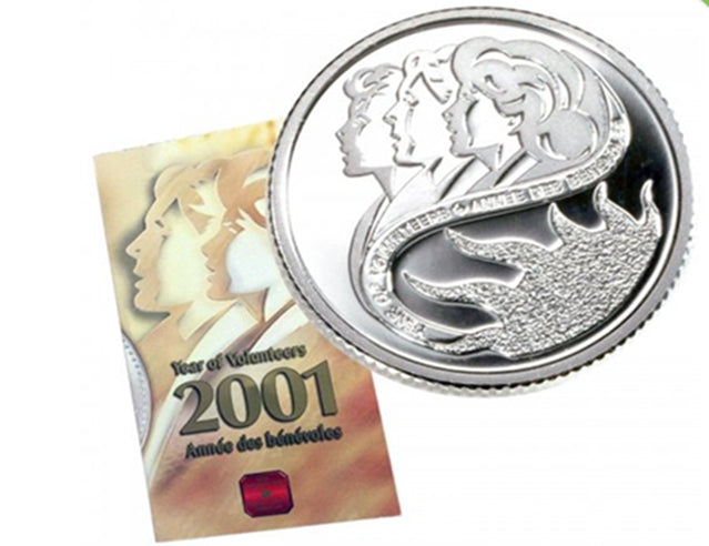 2001 10-Cent Year of Volunteers Marching Mothers Proof Sterling Silver Coin