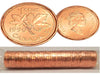 1990  Canadian 1-Cent Maple Leaf Twig Penny Coin Roll  -50 Coins BU