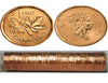 1996 Kanadische 1-Cent Maple Leaf Twig Penny Münzrolle – 50 Münzen BU