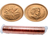 2009  Canadian 1-Cent Maple Leaf Twig Penny Coin Roll Magnetic -50 Coins BU