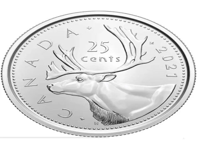 2021 Canadian 25-Cent Caribou Quarter BU