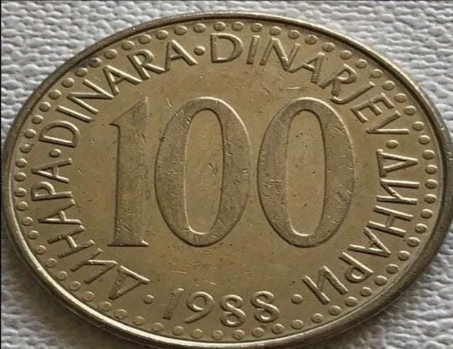 1988 Yougoslavie 100 dinars TTB