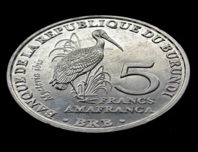 BURUNDI 5 francs 2014 Aigle couronné africain 26mm Alun pièce