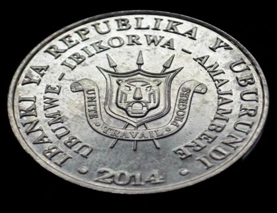 BURUNDI 5 Francs 2014 Afrikanischer gekrönter Adler 26 mm Alaunmünze