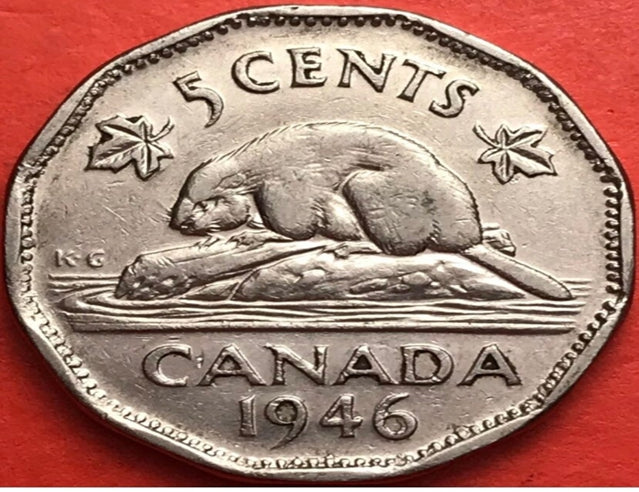 1946 6 sur 6 Five Cents VF Nice Scare Variety 6/6 George VI KEY Canada Nickel