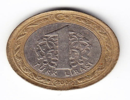 2009 Türkei Bimetallische 1-Lira-Münze F