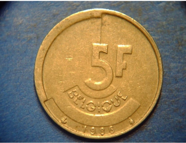 1986 Belgien 5 Francs VF