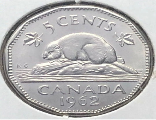 1962 Kanada 5 Cent Doppeldatum VF