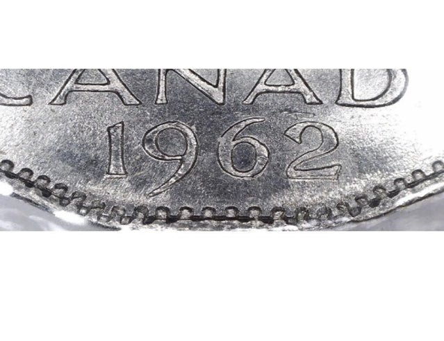 1962 Kanada 5 Cent Doppeldatum VF