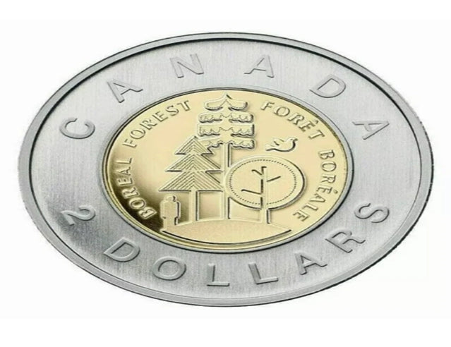 2011 Canada Two Dollars Coin, Boreal Forest Toonie, Bi-Metallic coin BU