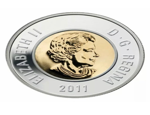 Pièce de deux dollars du Canada 2011, Toonie de la forêt boréale, pièce bimétallique BU