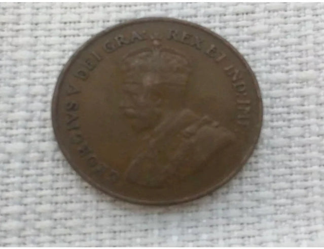 Canada 1 Cent 1926 George V Canadian Penny Copper Coin petit cent Faible tirage date clé