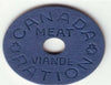 1945 Monix Kanada WW II Fleischration BLAU zweisprachiges Token Kriegszeit