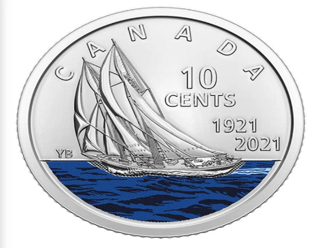 Ensemble spécial de 10 cents du 100e anniversaire du Bluenose 2021 (3 pièces)