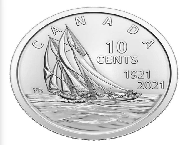 2021 100th Anniversary of Bluenose 10 -Cent Special Set (3 Coins )