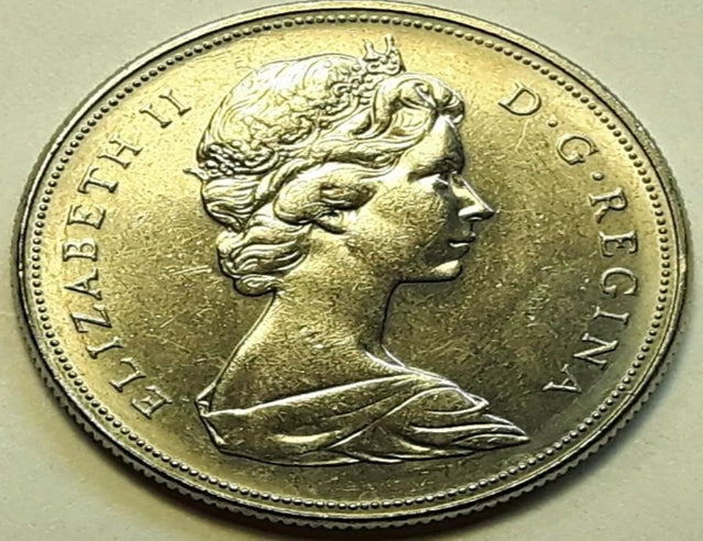 Pièce d'erreur 1971, la matrice se fissure sur la pièce d'un dollar de la Colombie-Britannique au Canada