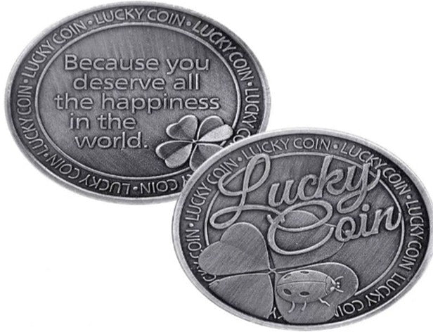 Lucky Coin -Flower &Ladybug Craft Gift Coin Colored  Silver Plated