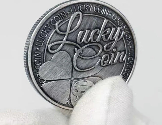 Lucky Coin -Flower &Ladybug Craft Gift Coin Colored  Silver Plated