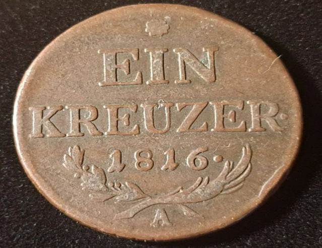 1816-A Austria 1 Kreuzer Old Coin high Grade