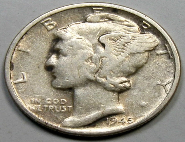 1945-D Mercury Dime Silber