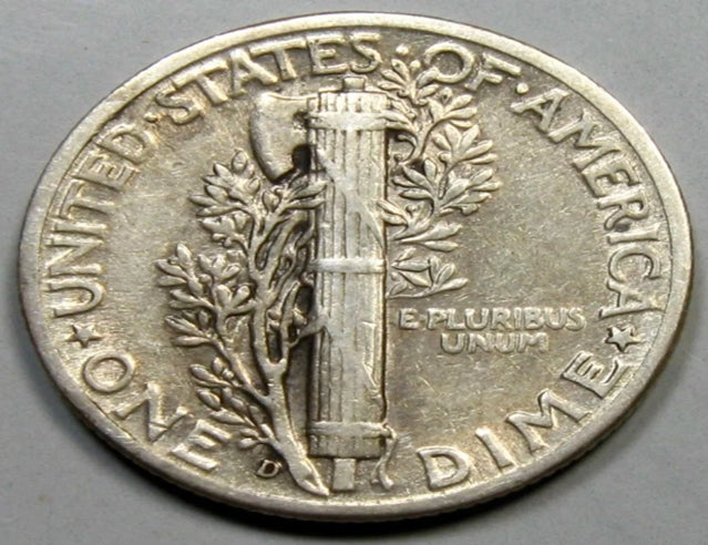 1945-D Mercure Dime Argent