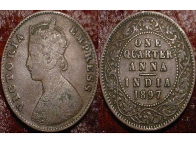 1897 1/4 anna Inde britannique**jolis détails**