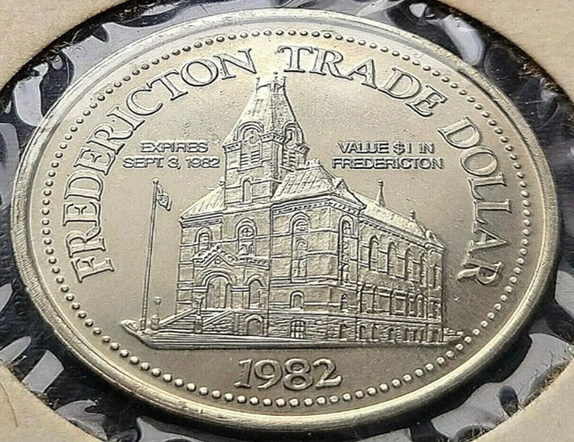 1982 Fredericton Nouveau-Brunswick 1 Trade Dollar - Hôtel de Ville