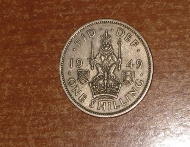 GB Angleterre 1949 Pièce de shilling écossais Très Fine Belle