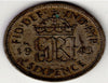 1942 Großbritannien sechs 6 Pence George VI Silberweltmünze