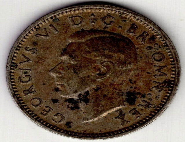 1942 Grande-Bretagne six 6 pence George VI pièce du monde en argent