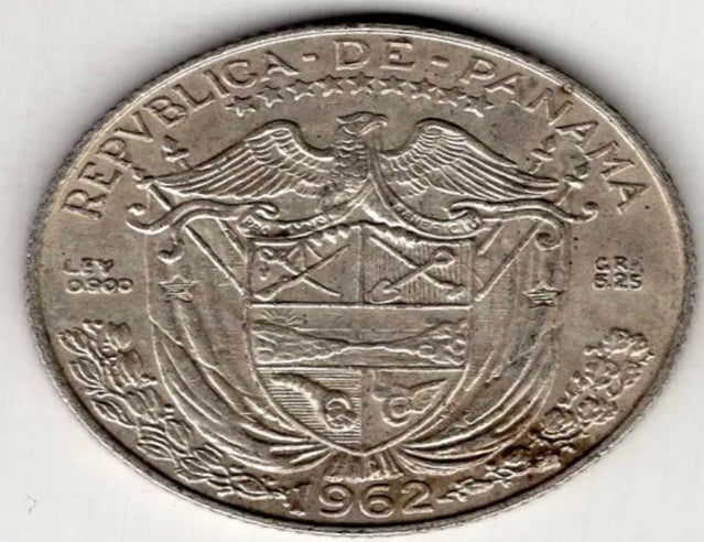 1962 Panama Quarter 1/4 Balboa-Silberweltmünze