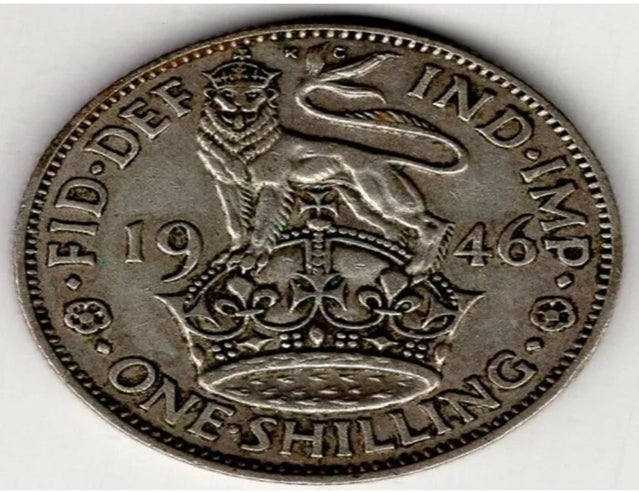 1946 Grande-Bretagne un 1 shilling George VI pièce de monnaie du monde en argent