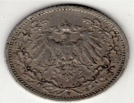 1906 Germany 1/2 half mark silver world coin