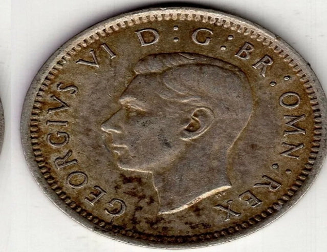 1939 Grande-Bretagne trois 3 pence George VI pièce de monnaie du monde en argent