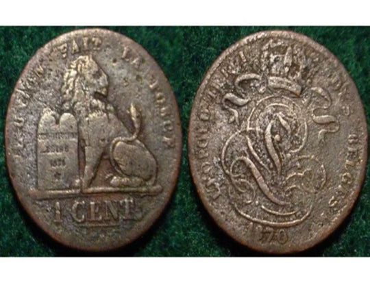 1870 1 centime kingdom of belgium**