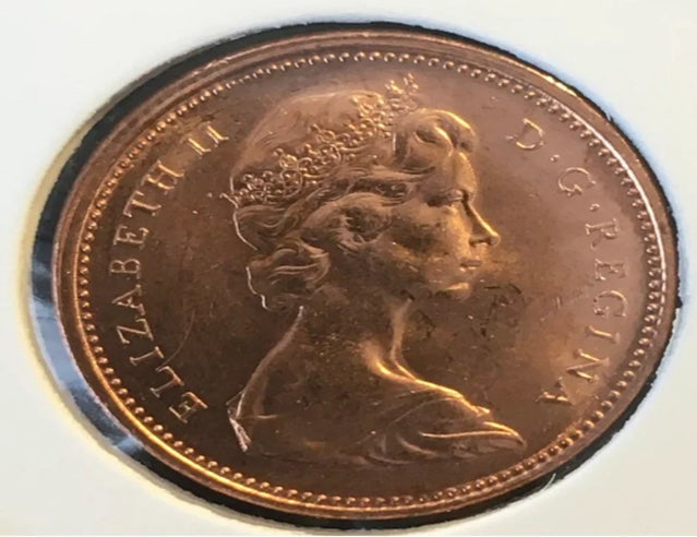 Canada One Cent 1965 Type 4 Grandes Perles - Pointu 5 BU