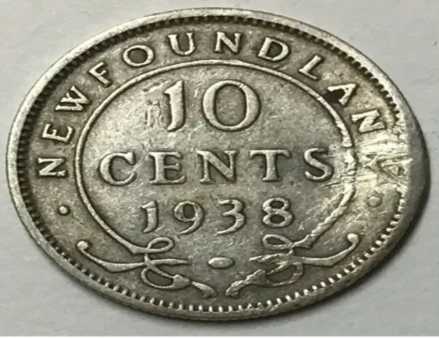 Newfoundland 1938 Silver 10 Cents Very Fine