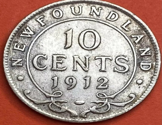 Terre-Neuve 1912 Argent 10 Cents Très Fin