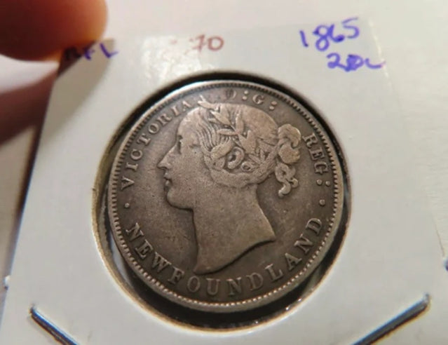 Terre-Neuve 1865 Argent 20 Cents Très Fin