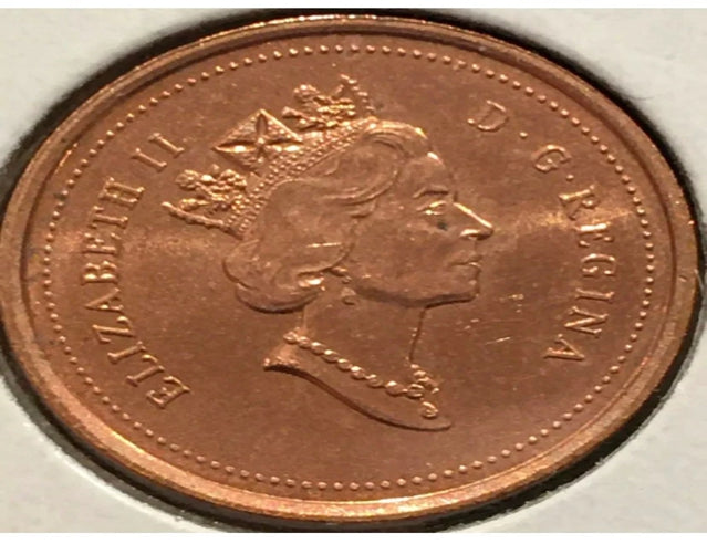 Canada Elizabeth II 1997 Lg Doublement Du Visage De La Reine Petit Cent - BU