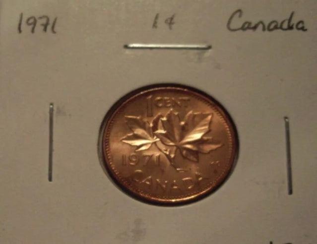 Canada Elizabeth II 1971 Front et nez doublés Small Cent - BU